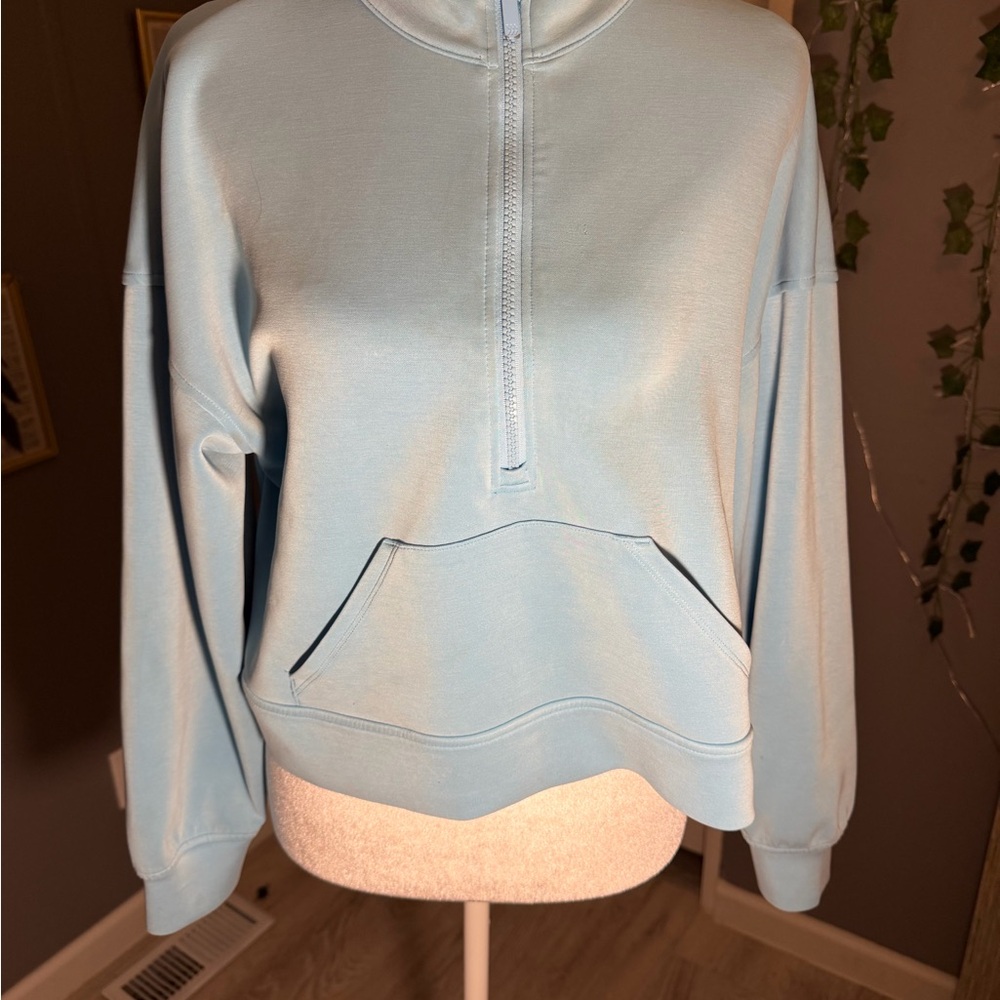All in Motion Women's Light Blue Half-Zip Sweatshirt